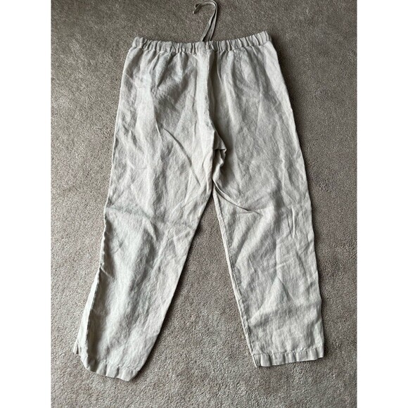 J. Jill Linen Pants Womens Large 28" Inseam Straight Leg Beige Lagenlook Coastal - Picture 4 of 7